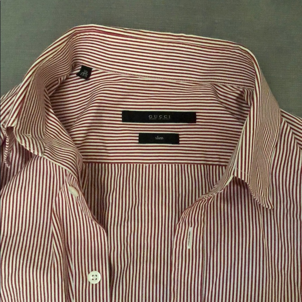 Red stripped gucci shirt